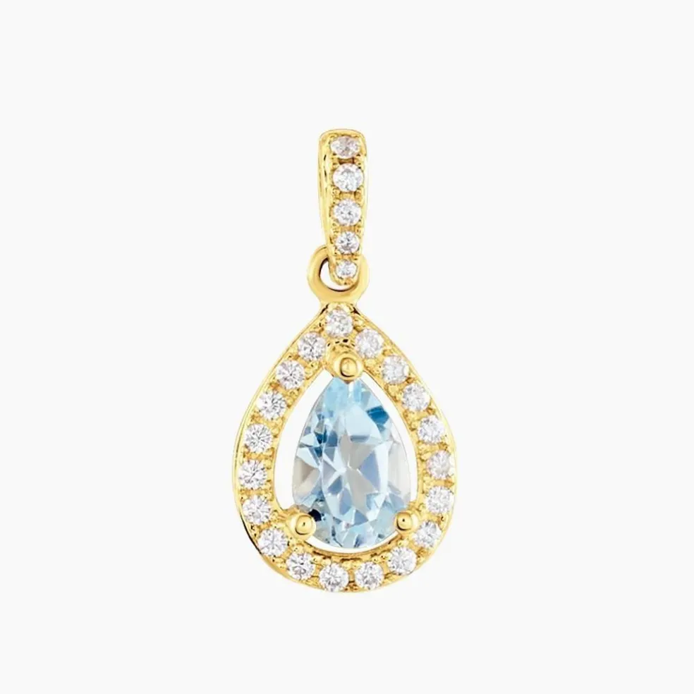 Pendentif Desiderius Or Jaune Topaze Oxydes De Zirconium