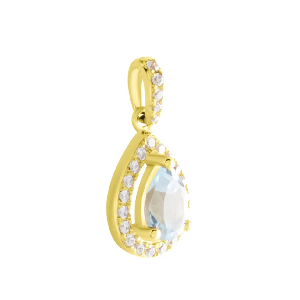 Pendentif Desiderius Or Jaune Topaze Oxydes De Zirconium