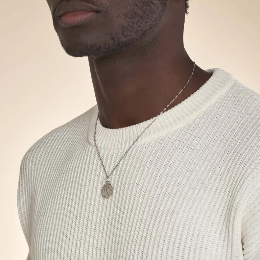 Pendentif Elyas Argent Blanc