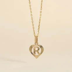 Pendentif Eudocie Coeur Lettre Or Jaune