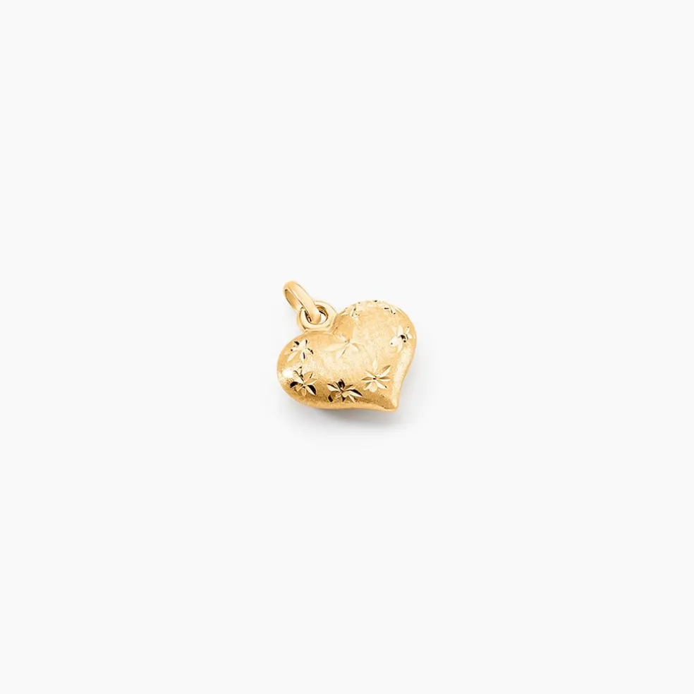 Pendentif Eudocie Coeur Mat Et Brillant Or Jaune