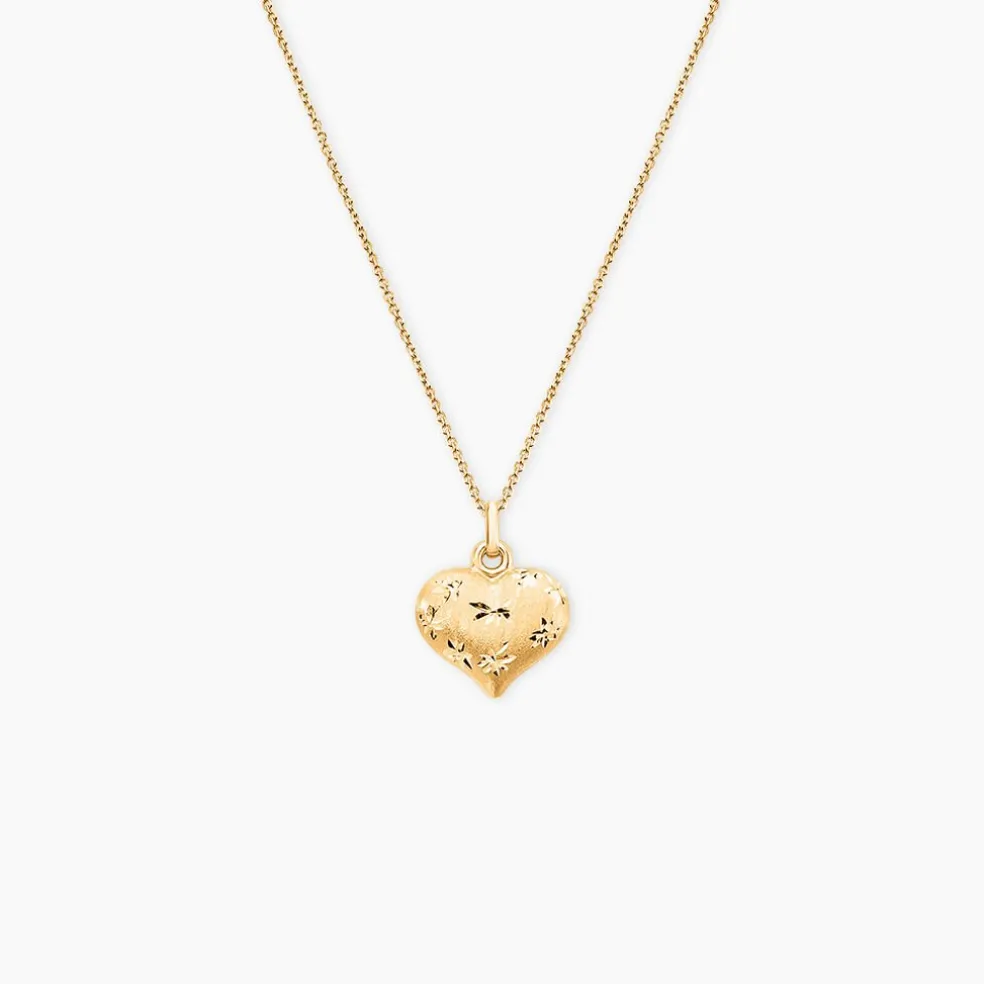 Pendentif Eudocie Coeur Mat Et Brillant Or Jaune