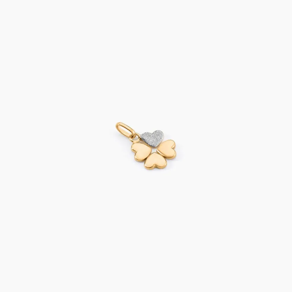 Pendentif Eudocie Coeur Trefle Or Jaune