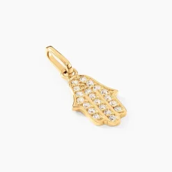 Pendentif Fatima Or Jaune Oxyde De Zirconium