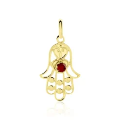 Pendentif Fatima Or Jaune Oxyde De Zirconium