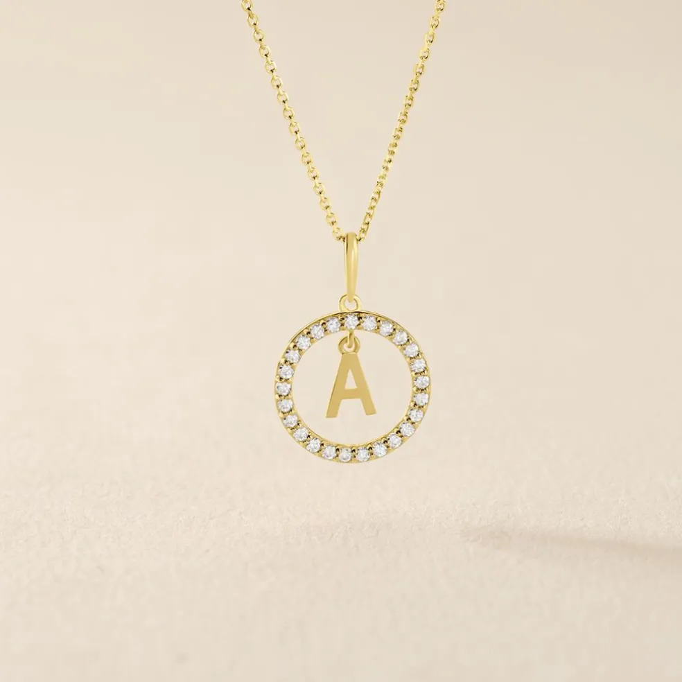 Pendentif Gabe Or Jaune Oxyde De Zirconium