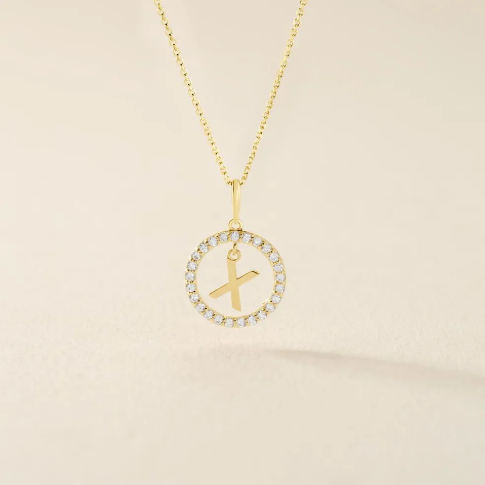 Pendentif Gabe Or Jaune Oxyde De Zirconium