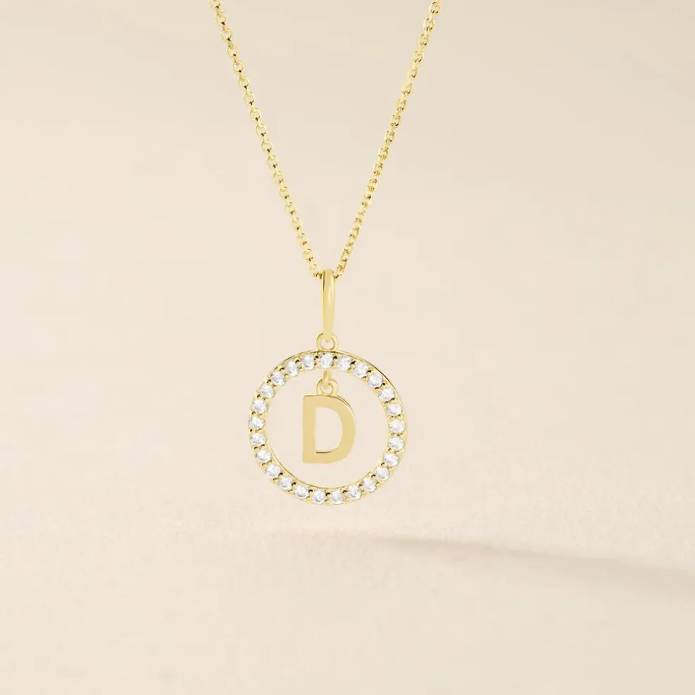 Pendentif Gabe Or Jaune Oxyde De Zirconium