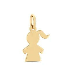 Pendentif Kids Plaque Or Doré