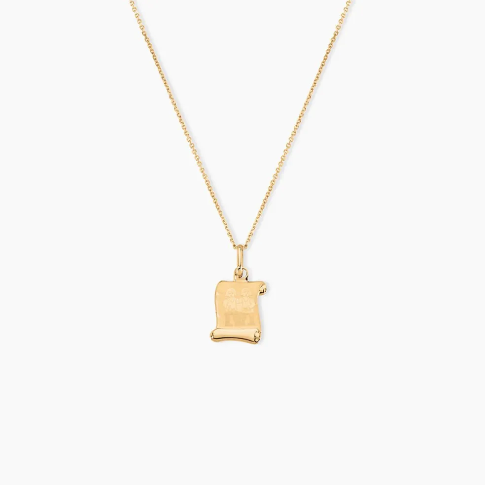 Pendentif Lamie Zodiaque Parchemin Or Jaune