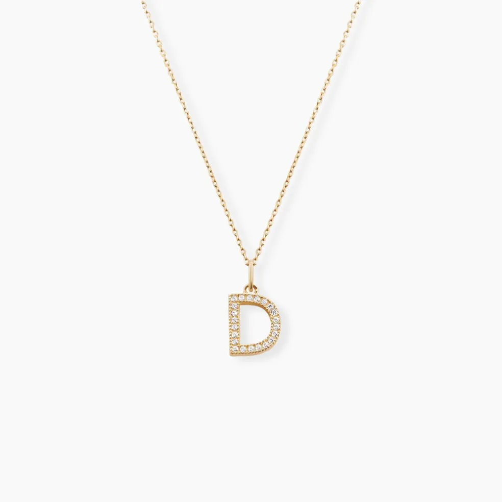 Pendentif Lettre D Or Jaune Oxyde