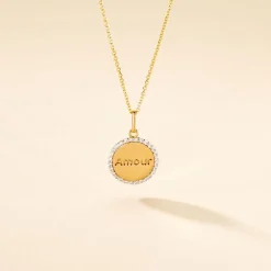 Pendentif Levon Or Jaune Oxyde De Zirconium