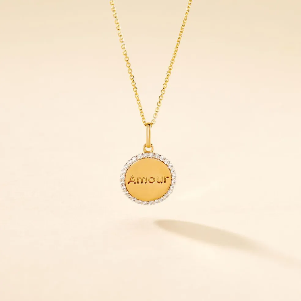 Pendentif Levon Or Jaune Oxyde De Zirconium