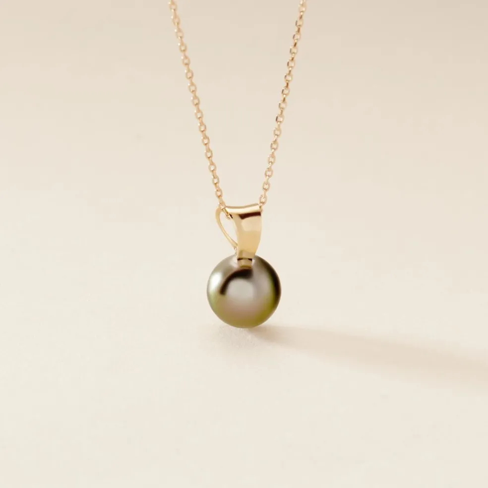 Pendentif Louizon Or Jaune Perle De Culture De Tahiti