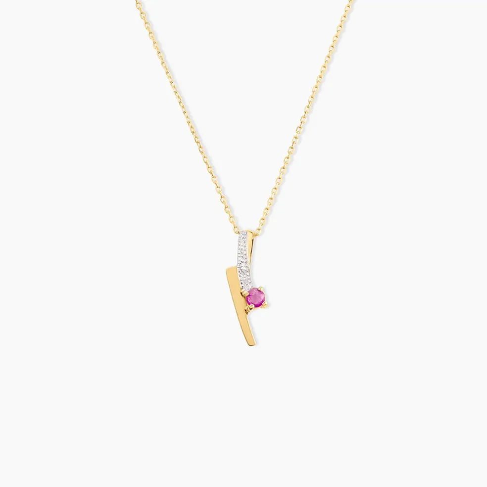 Pendentif Mahya Or Jaune Rubis