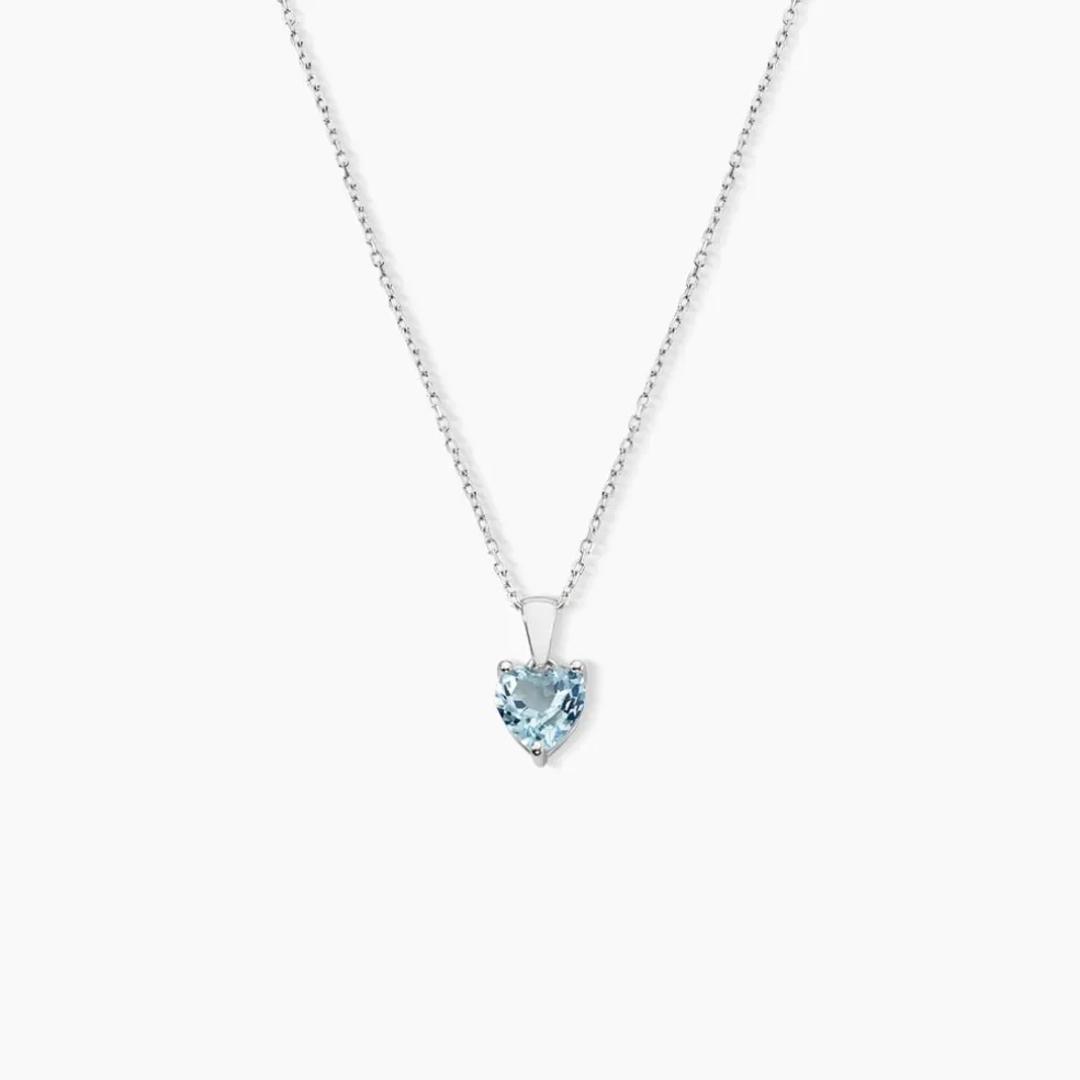 Pendentif Miyah Or Blanc Topaze