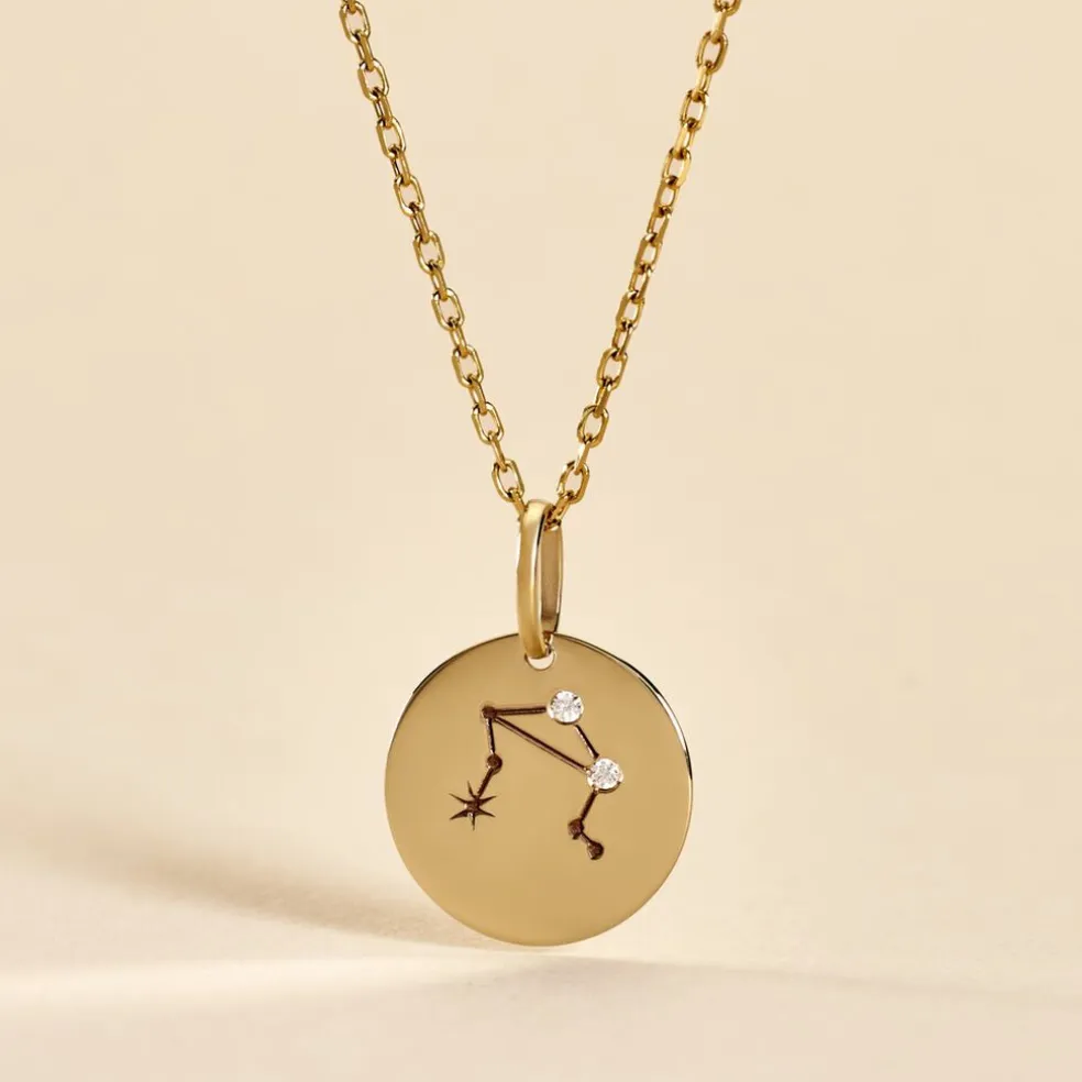 Pendentif Or Jaune Astraea Oxyde De Zirconium