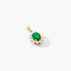 Pendentif Or Jaune Emeraude Diamants