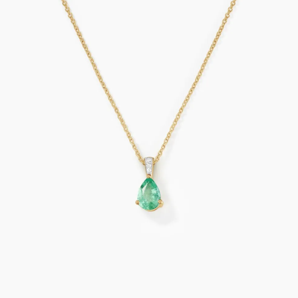Pendentif Pâris Or Jaune Emeraude Diamant