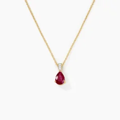 Pendentif Pâris Or Jaune Rubis Diamant