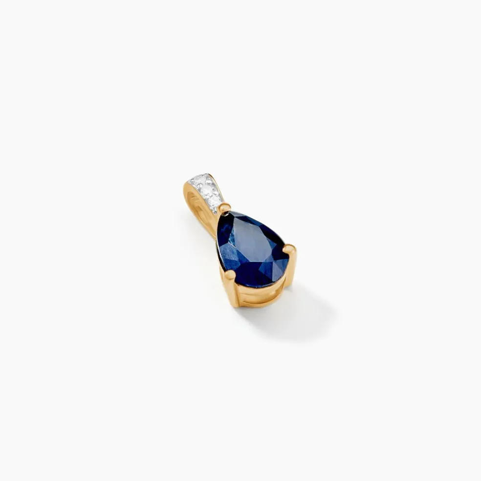 Pendentif Pâris Or Jaune Saphir Diamant