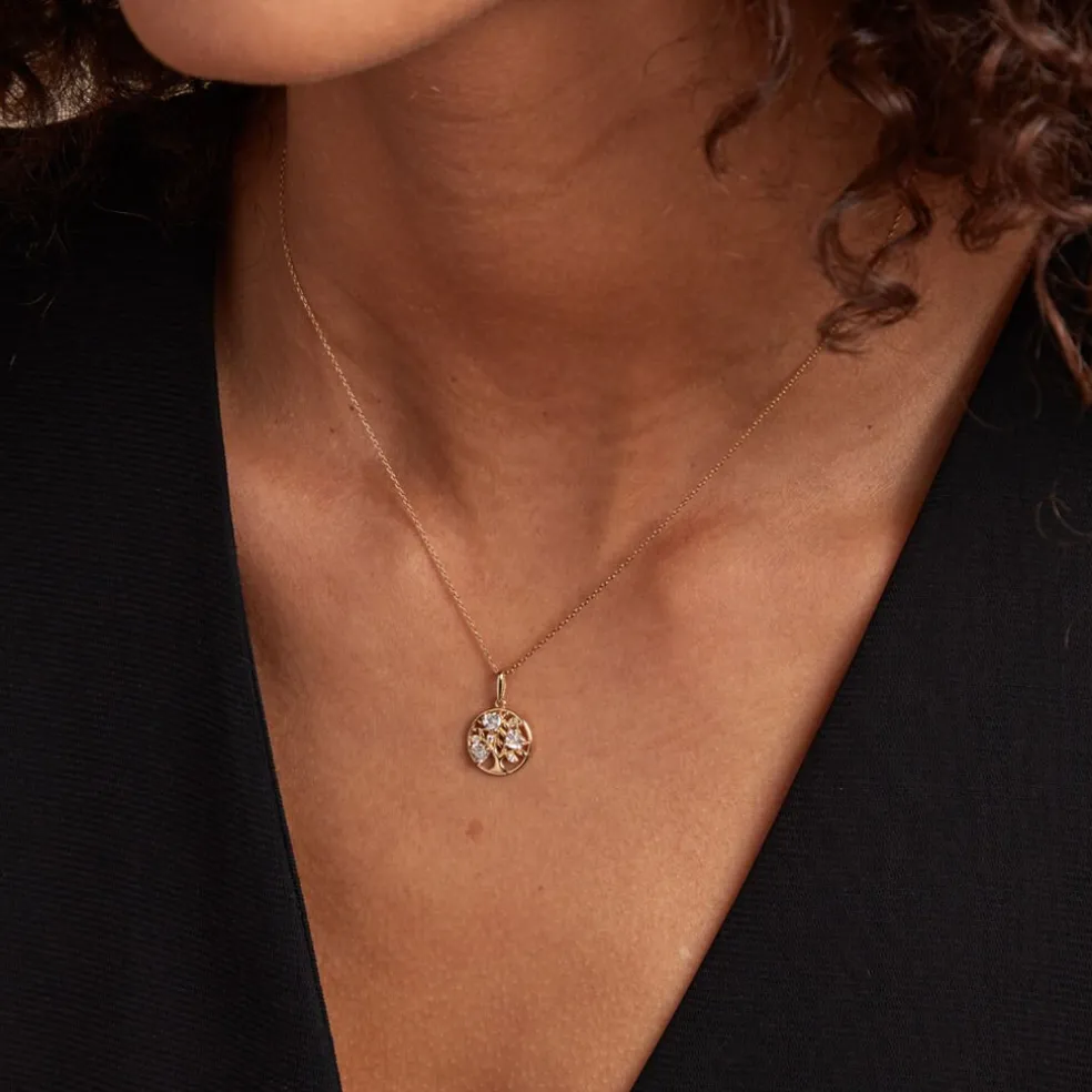 Pendentif Salvalus Or Jaune Oxyde De Zirconium