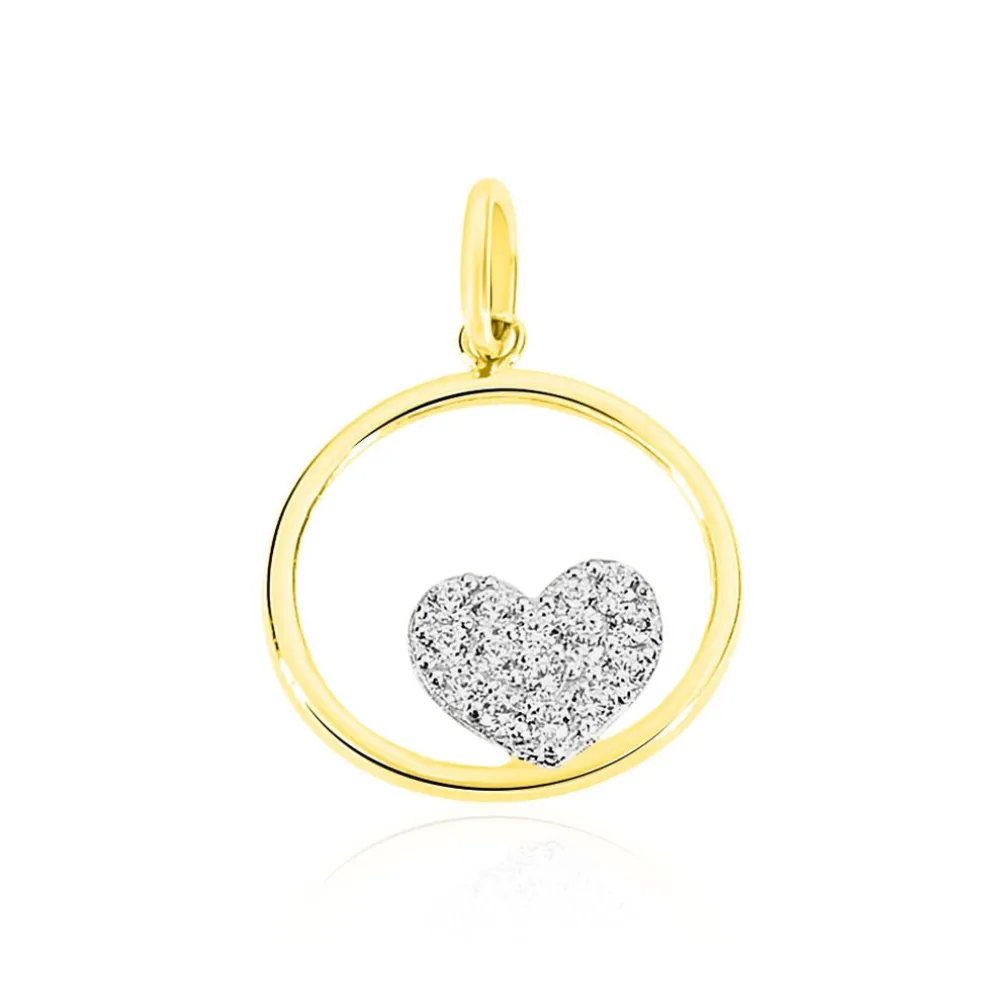 Pendentif Salvia Or Jaune Oxyde De Zirconium