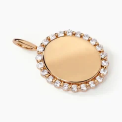 Pendentif Tissem Plaqué Or Doré Oxyde De Zirconium