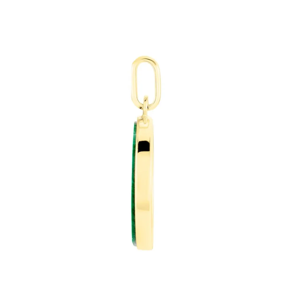 Pendentif Ultane Or Jaune Malachite