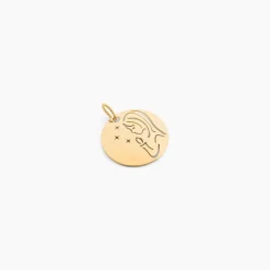 Pendentif Vierge Rond Or Jaune