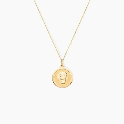 Pendentif Vierge Rond Or Jaune