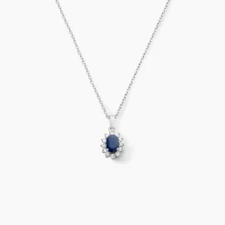 Pendentif Vladimir Or Blanc Saphir Diamants