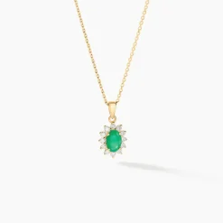 Pendentif Vladimir Or Jaune Emeraude Diamants