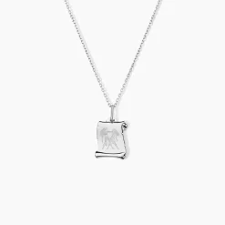 Pendentif Zodiaque Parchemin Argent Blanc