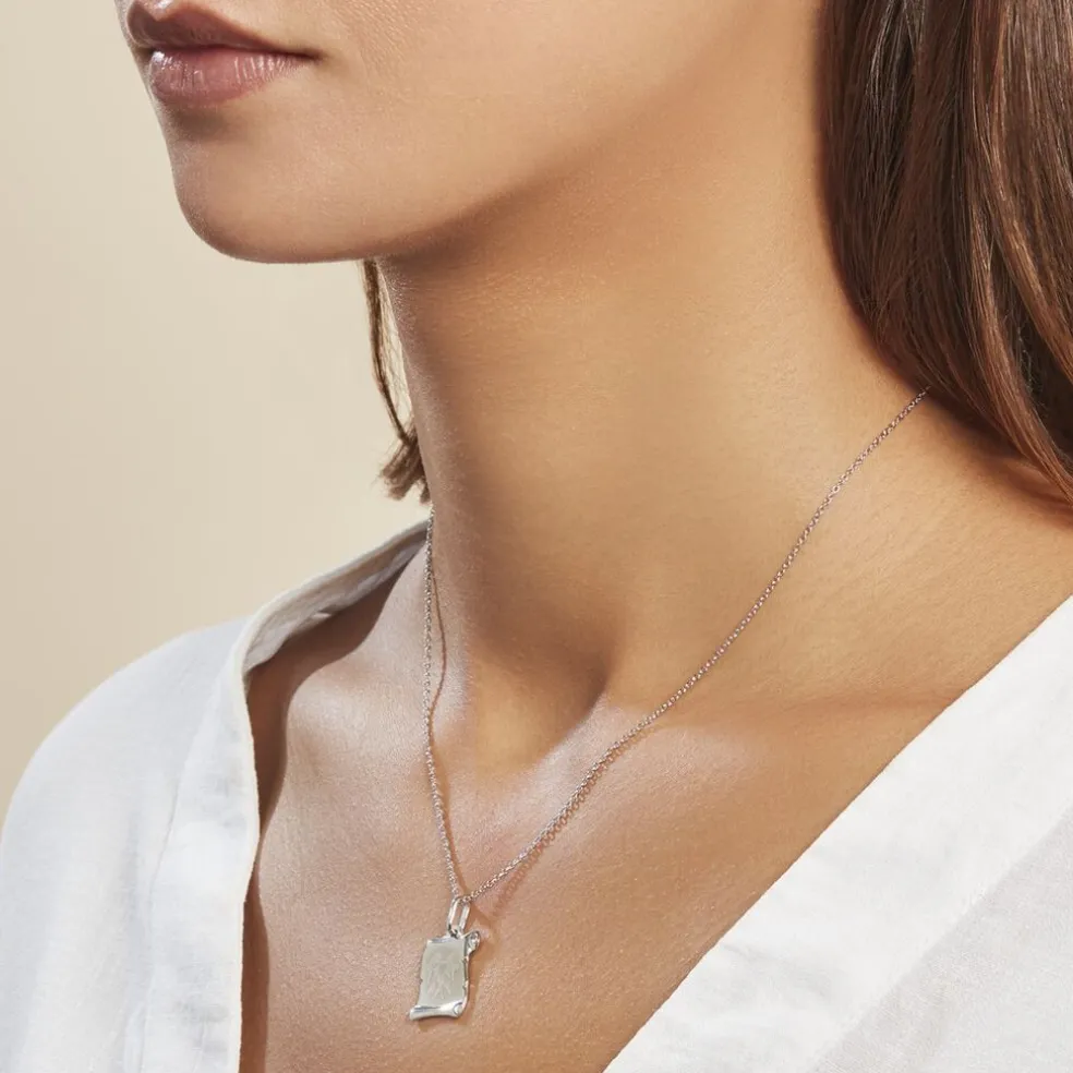 Pendentif Zodiaque Parchemin Argent Blanc