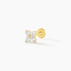Piercing Alcea Titane Doré Oxyde De Zirconium