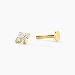 Piercing Alcea Titane Doré Oxyde De Zirconium