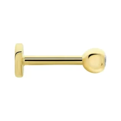 Piercing De Labret Or Jaune Acanta Oxyde De Zirconium