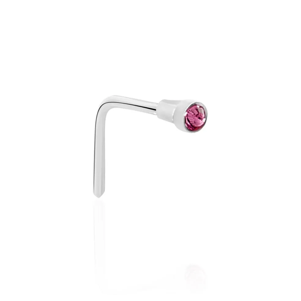 Piercing De Nez Fethi Serti Clos Or Blanc Oxyde De Zirconium