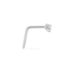 Piercing De Nez Fethi Serti Griffe Or Blanc Oxyde De Zirconium