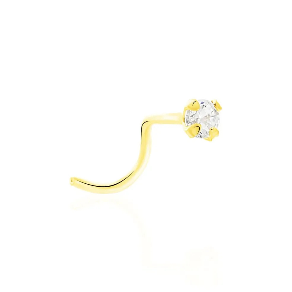 Piercing De Nez Fethi Serti Griffe Or Jaune Oxyde De Zirconium