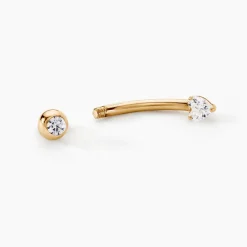 Piercing D'oreille Et/ou D'arcade Elihu Or Jaune Oxyde De Zirconium