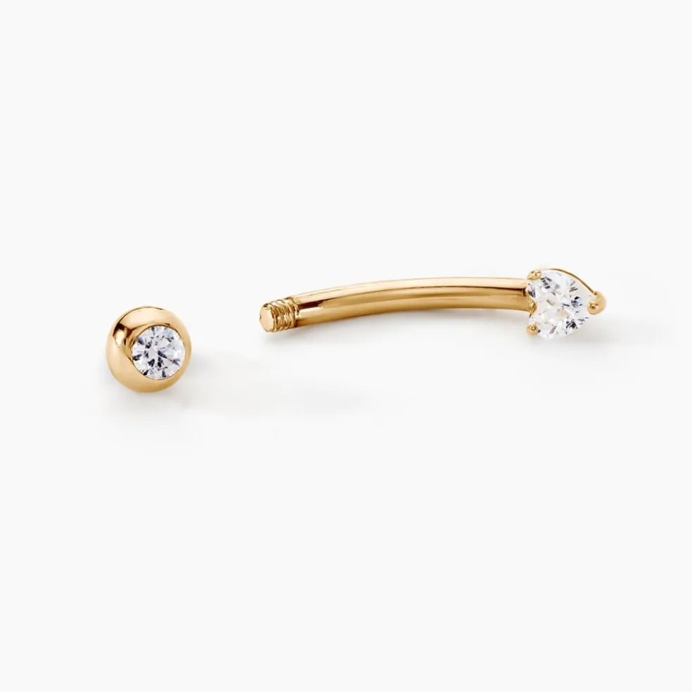 Piercing D'oreille Et/ou D'arcade Elihu Or Jaune Oxyde De Zirconium