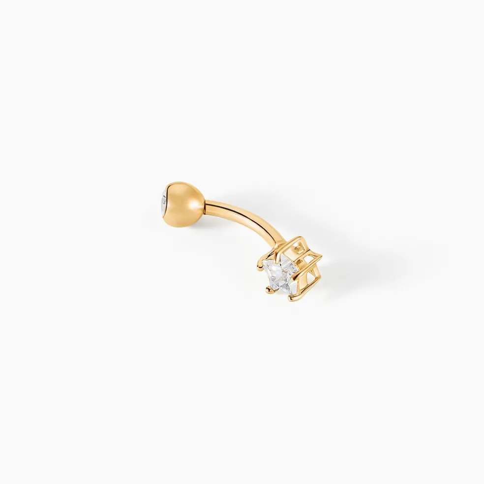 Piercing D'oreille Et/ou D'arcade King Or Jaune Oxyde De Zirconium