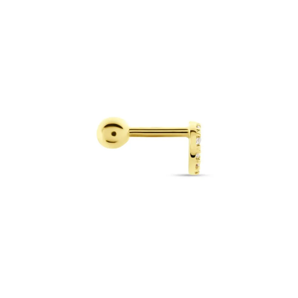 Piercing D'oreille Or Jaune Alchemille Oxydes De Zirconium