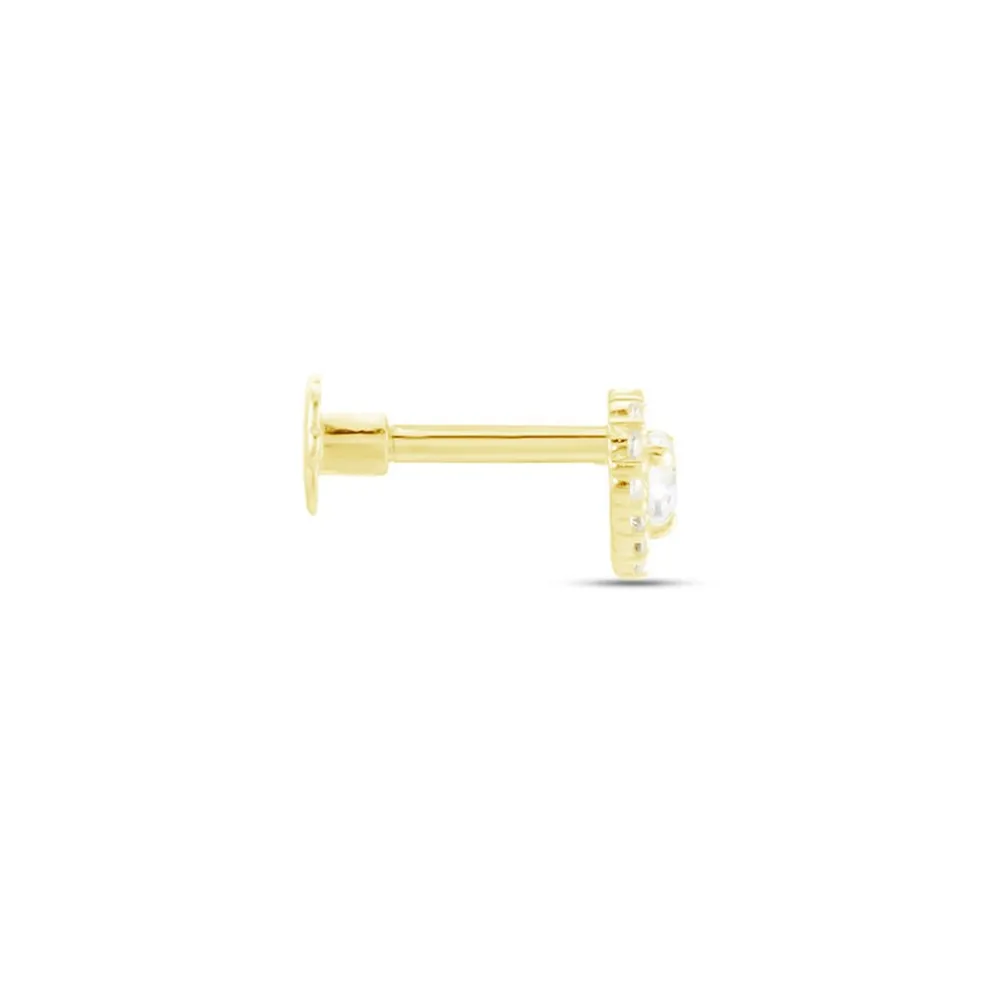 Piercing D'oreille Or Jaune Mirabia Oxydes De Zirconium