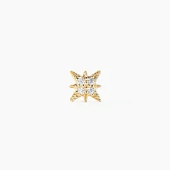 Piercing D'oreille Unitaire Geronimo Or Jaune Oxyde De Zirconium