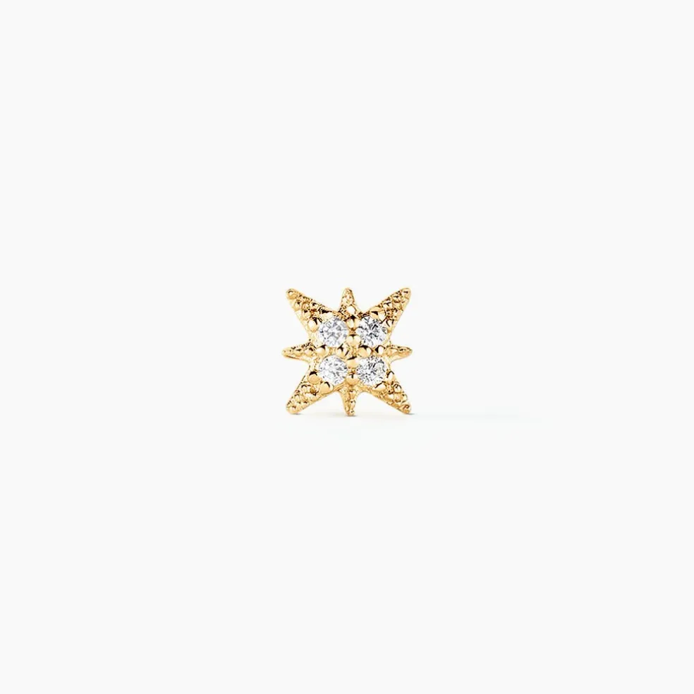 Piercing D'oreille Unitaire Geronimo Or Jaune Oxyde De Zirconium