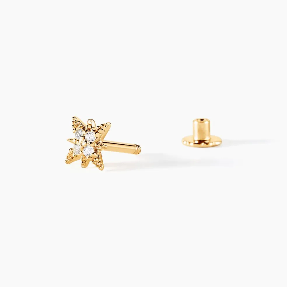Piercing D'oreille Unitaire Geronimo Or Jaune Oxyde De Zirconium