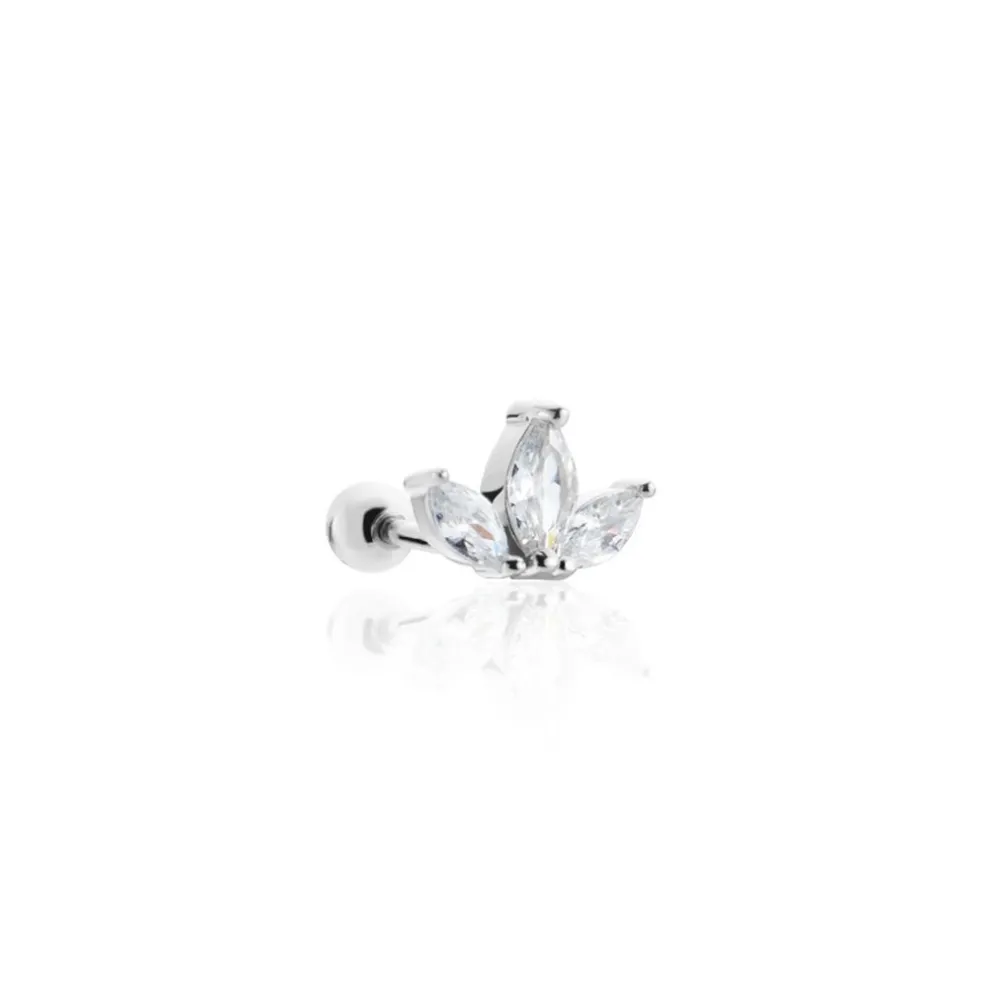 Piercing D'oreille Unitaire Argent Père Oxyde De Zirconium